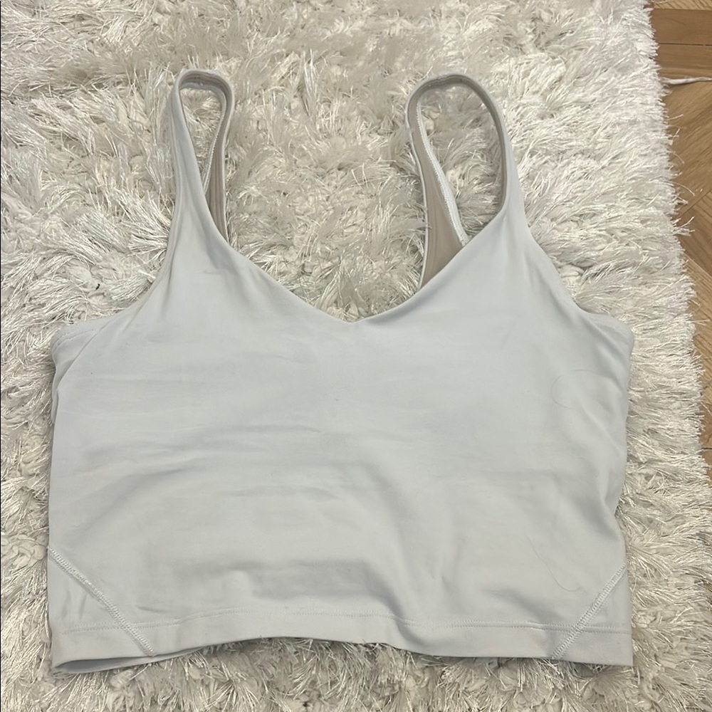 Lululemon White Cropped Tank Top